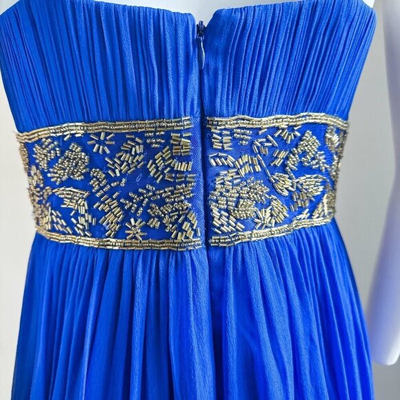 Aidan Mattox All Silk Beaded Empire waist Maxi Gown 8 - Picture 9 of 10